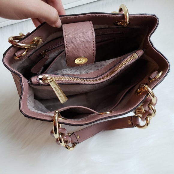 Michael Kors Cynthia Quilted Leather Satchel - Picture 5 of 8